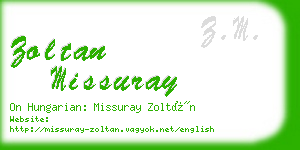 zoltan missuray business card